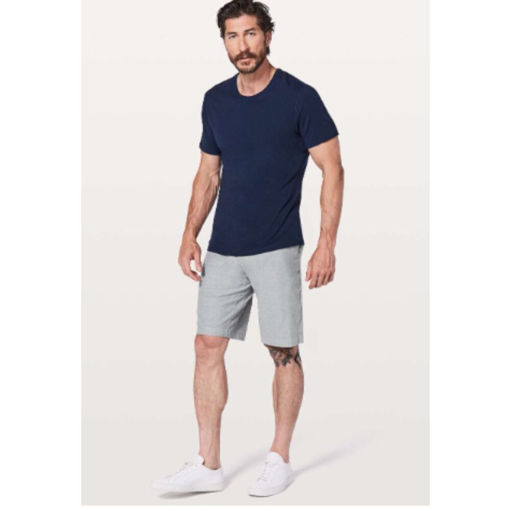 Lululemon Commission Short Relaxed *Qwick Oxford 11" Black / White Men's 40